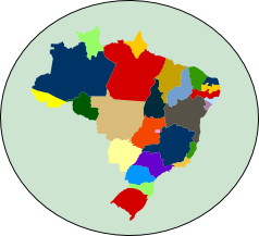 Brazil shape filled with country name in many languages. Brazil map in  word..: Graphic #247920041